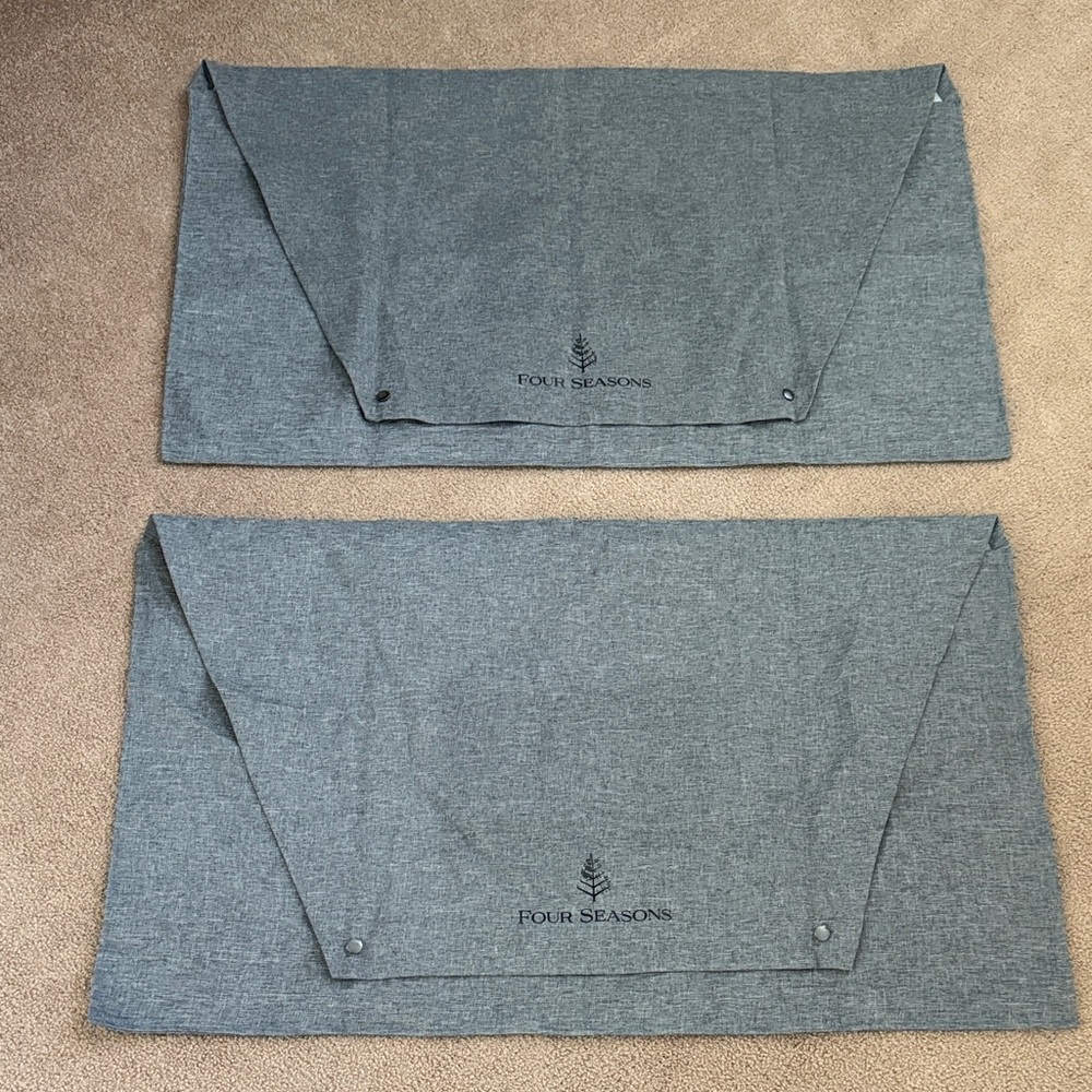 Luxury Four Seasons Gray King Pillow Covers Set - with Snap Closure